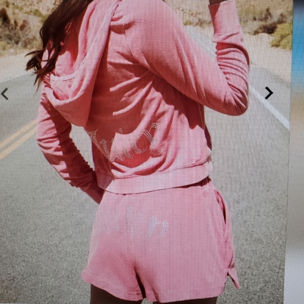 Juicy Couture. Flamingo 2 Piece Nwt Tracksuit Lounge. Shorts Hoodie. Y2K